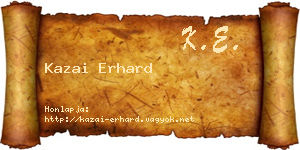 Kazai Erhard névjegykártya